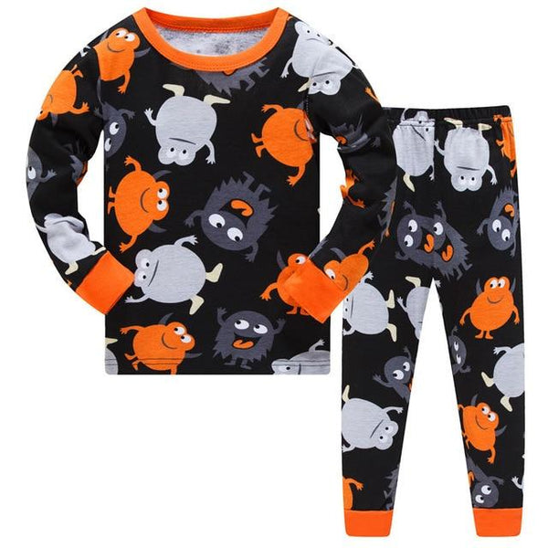 2019 New Cartoon Design Round Neck Boys Cotton Pajamas Set For Child kids long sleeve pyjamas Boys Pyjamas 3~8 Year