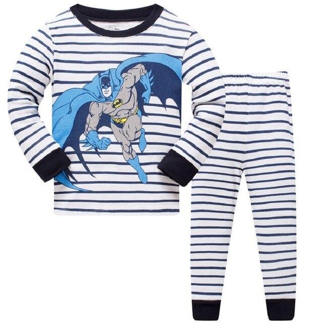 2019 New Cartoon Design Round Neck Boys Cotton Pajamas Set For Child kids long sleeve pyjamas Boys Pyjamas 3~8 Year