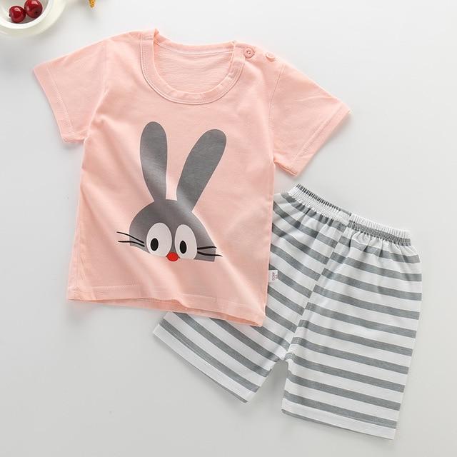 pyjamas kids cotton toddler cartoon children pajamas sets for baby girls boys short sleeve summer sleepwear pyjama enfant garcon