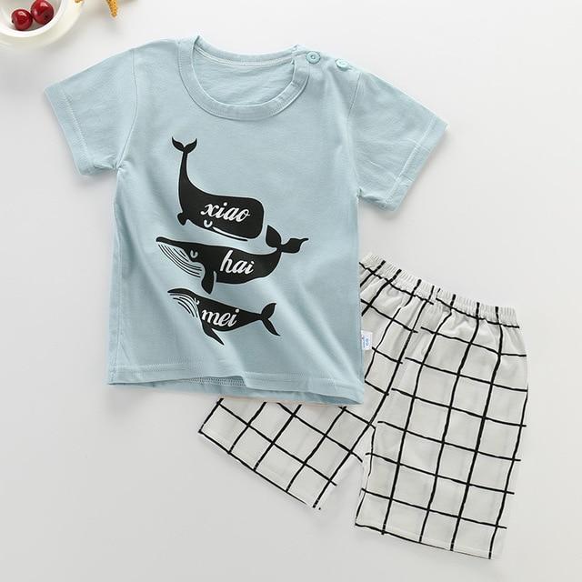 pyjamas kids cotton toddler cartoon children pajamas sets for baby girls boys short sleeve summer sleepwear pyjama enfant garcon