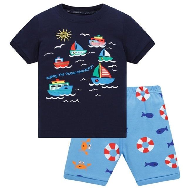 2019 Hot Summer Kids Pajamas Baby Boys Clothing Cartoon Costume Short Sleeve Pijamas children Sleepwear Pajamas Sets