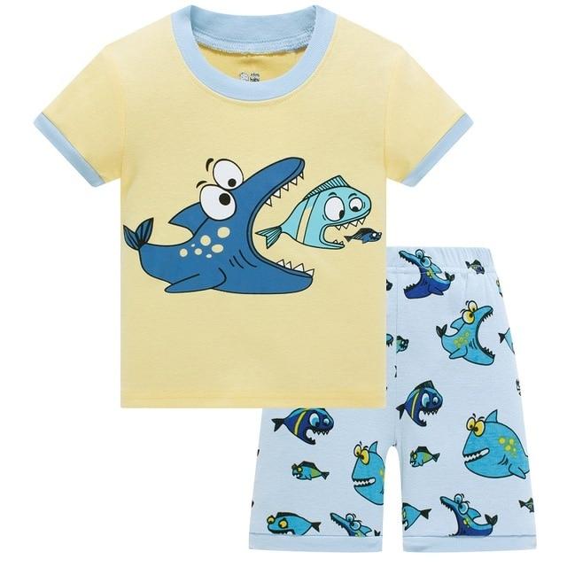 2019 Hot Summer Kids Pajamas Baby Boys Clothing Cartoon Costume Short Sleeve Pijamas children Sleepwear Pajamas Sets