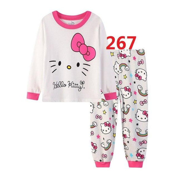 2019 Children Cartoon Pajamas Clothing Sets Girls Casual long-sleeved Blouse+pant two-piece Suit Set Boys Kids Sleepwear Sets