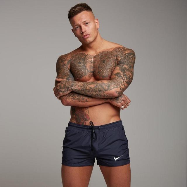 Summer Swimming Shorts For Men Quick Dry Swimwear Men Swimsuit Sport Gym Shorts Surf Boxer men's beach shorts Swim Trunks homme