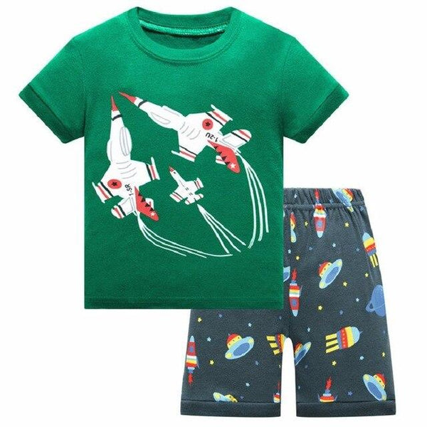 Retail! Brand Summer Kids Boys Whale Print Pajamas Short Sleeve Set Cartoon Pijamas Sleepwear Toddler Pyjamas Clothing