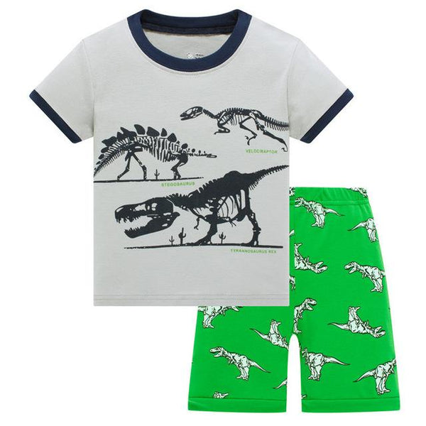 Retail! Brand Summer Kids Boys Whale Print Pajamas Short Sleeve Set Cartoon Pijamas Sleepwear Toddler Pyjamas Clothing
