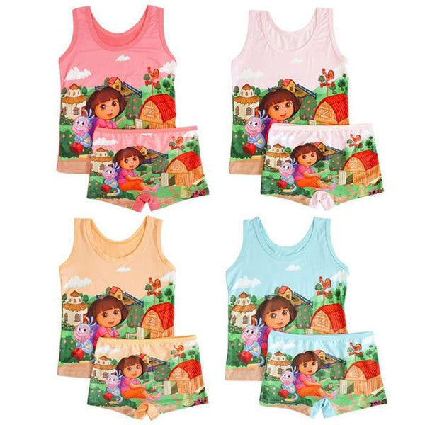 Summer 2019 Kids Girls Pajamas Sets Anna Elsa Pyjamas Baby Girl Boys Vest Pant Set Casual Sleepwear Children Spiderman Homewear