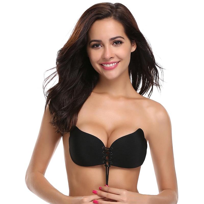 Strapless Fly Bras for Women Push Up Wire Free Invisible Bra A B C D Cup Backless Adhesive Brassiere