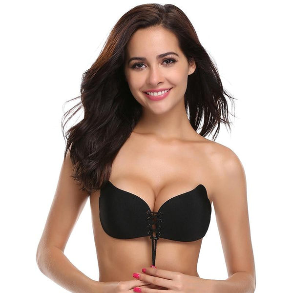 Strapless Fly Bras for Women Push Up Wire Free Invisible Bra A B C D Cup Backless Adhesive Brassiere