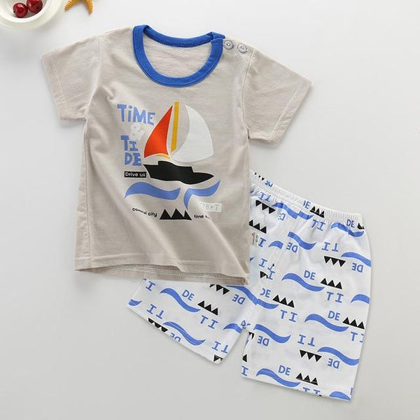 pyjamas kids cotton toddler cartoon summer children pajamas sets for baby girls boys short sleeve sleepwear pyjama enfant garcon