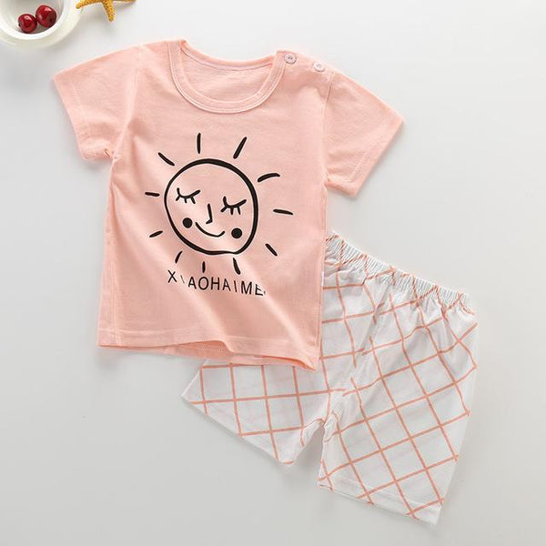 pyjamas kids cotton toddler cartoon summer children pajamas sets for baby girls boys short sleeve sleepwear pyjama enfant garcon