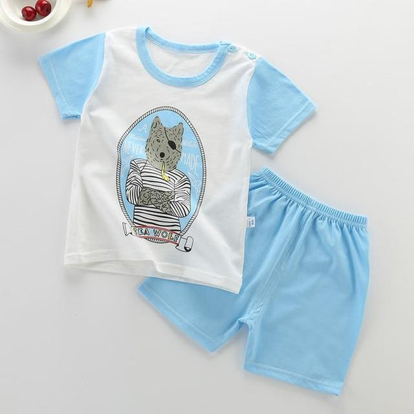 pyjamas kids cotton toddler cartoon summer children pajamas sets for baby girls boys short sleeve sleepwear pyjama enfant garcon