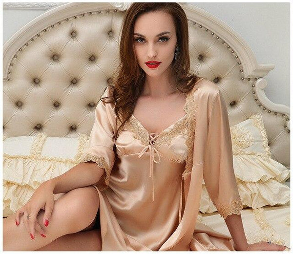 Four Colors Robe Lingerie Female Sexy Nightwear Halterneck Nightie Fantasias Sensuais Negligees Underwear Nightclothes