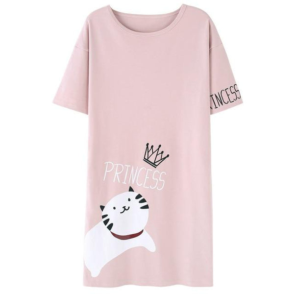 100% Cotton Women Sleepshirts Nightgowns Cartoon Night Dress Fashion Girls Nighty Sleepwear Ladies Nightwear Summer Homewear