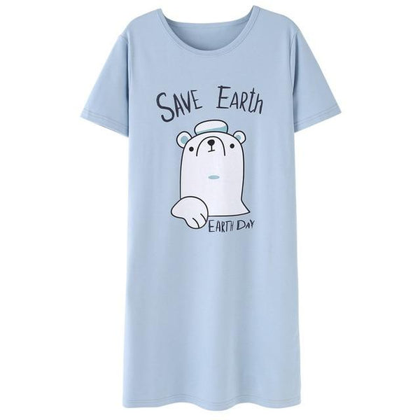 100% Cotton Women Sleepshirts Nightgowns Cartoon Night Dress Fashion Girls Nighty Sleepwear Ladies Nightwear Summer Homewear