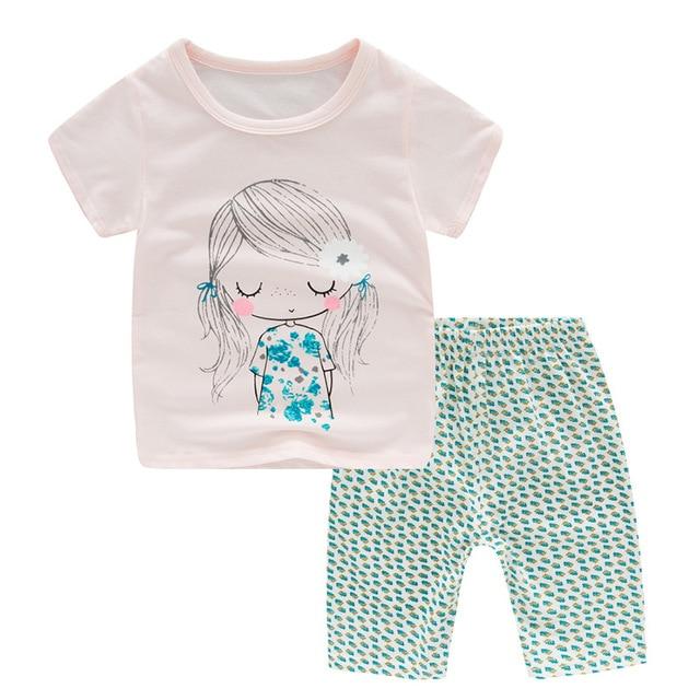 Buy3get5% Unicorn Pajamas For Girls Summer Children's Pajamas Sets Kids Short Sleeve Pyjamas Baby Boys Cotton Pijama Sleepwear