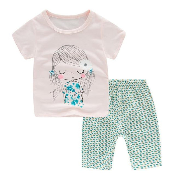 Buy3get5% Unicorn Pajamas For Girls Summer Children's Pajamas Sets Kids Short Sleeve Pyjamas Baby Boys Cotton Pijama Sleepwear