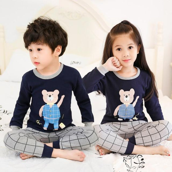 Winter Kids Pajamas Sleepwear Big Boys Girls Pajamas Sets 100-150cm Kids Clothes Nightwear Homewear Toddler Clothes Garcon Suits