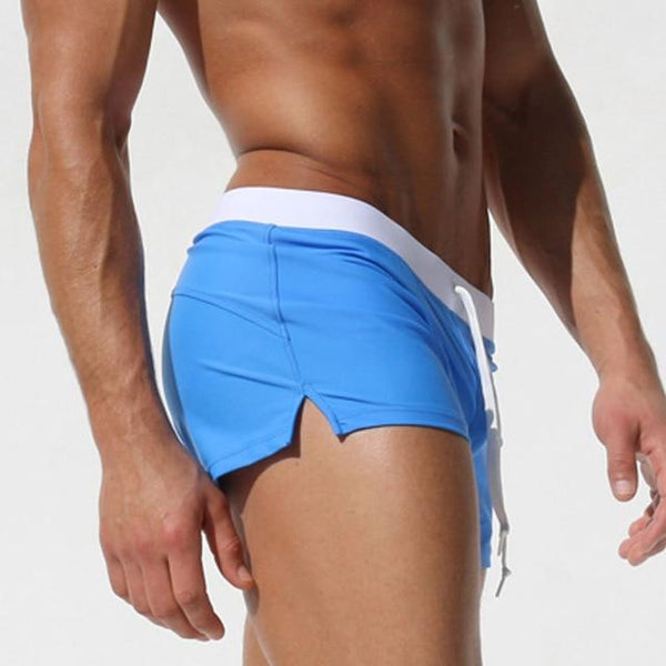 New Swimwear Men Breathable Men Swimsuits Beach Trunks Boxer Briefs Swimming Suits Beach Shorts hot Bikini