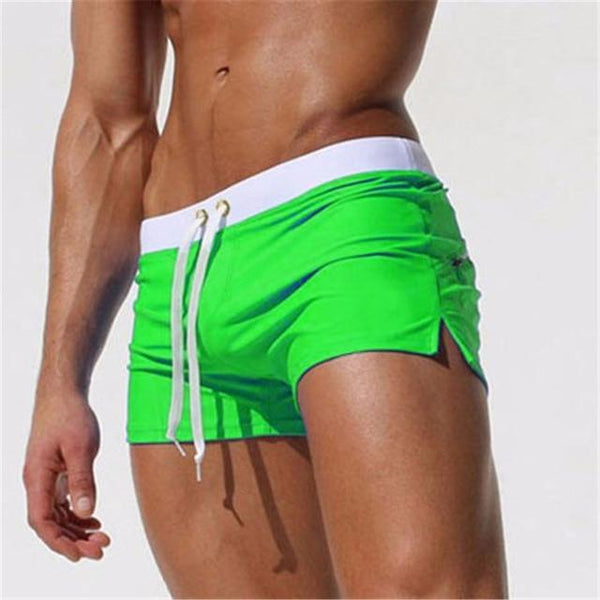 New Swimwear Men Breathable Men Swimsuits Beach Trunks Boxer Briefs Swimming Suits Beach Shorts hot Bikini