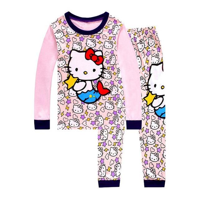 2018 New Cartoon Design Round Neck Boys Cotton Pajamas Set For Child kids long sleeve pyjamas Girls Boys Pyjamas 2~7 Year HYL12