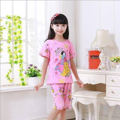 New Listing 2018 Children Clothing Summer Children boys girls kids Clothing Sets Cartoon suit Sleepwear Short Sleeve Cartoon Kid
