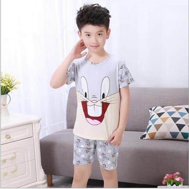 New Listing 2018 Children Clothing Summer Children boys girls kids Clothing Sets Cartoon suit Sleepwear Short Sleeve Cartoon Kid