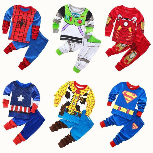 Baby Boys Girls Pajamas Children Long Sleeve Casual Clothes Set Bodysuit Kids Cartoon Sleepwear Boys Homewear Clothing P158