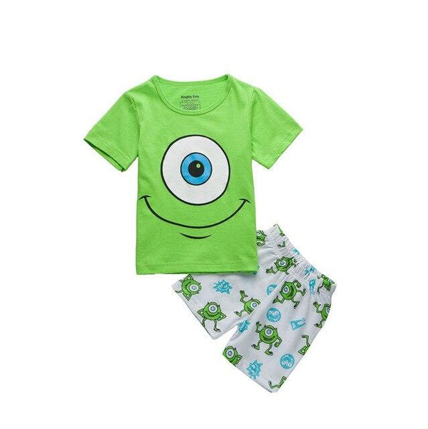 2019 Summer Children Cartoon Pyjamas Clothing Sets Boys Girls Short Sleeve Tops+Pants Suit Baby Kids Pajamas Set for 2-7T
