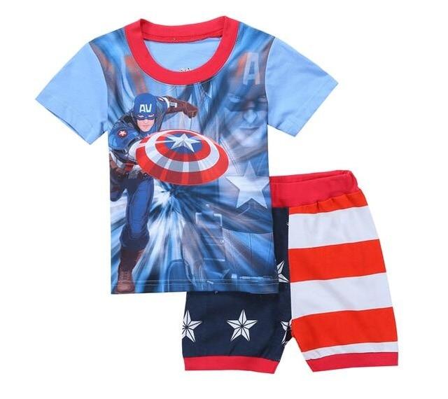 2019 Summer Children Cartoon Pyjamas Clothing Sets Boys Girls Short Sleeve Tops+Pants Suit Baby Kids Pajamas Set for 2-7T