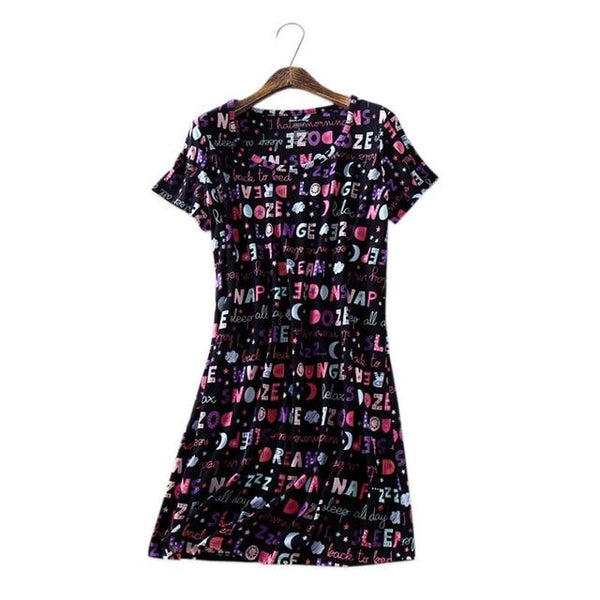 Summer sweet cartoon nightdress women short sleeve 100% cotton nightgowns women sleepdress sexy nighty nightwear Hot Sale