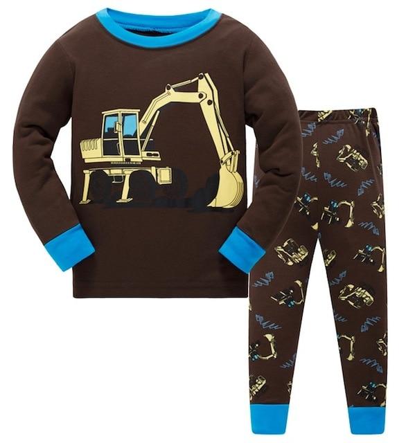 2019 new design 100% cotton high quality boys green dinosaur pajamas pyjama kids girl flower pajamas baby clothing set