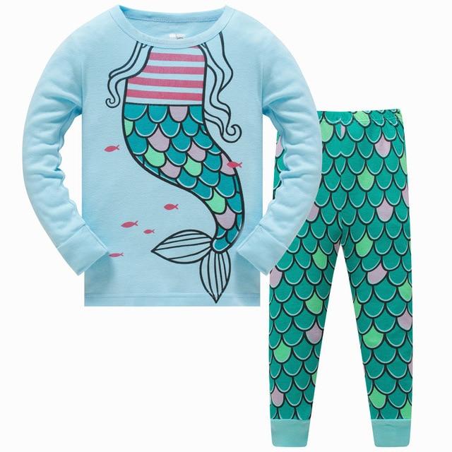 Girls Home Sleepwear Baby Kids Cotton Pajamas Set Children Cartoon Long Sleeve Pyjamas Clothing Sets Boys Casual Pijamas Set