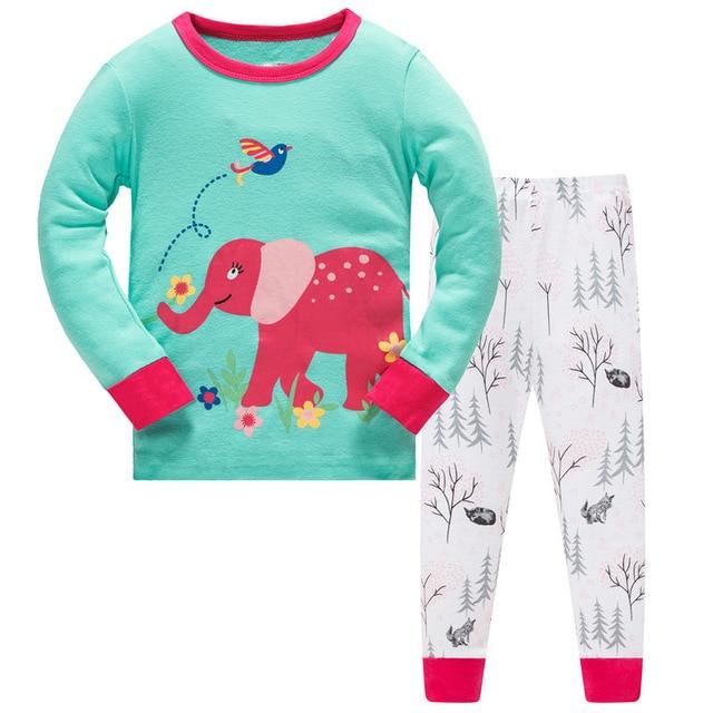 Girls Home Sleepwear Baby Kids Cotton Pajamas Set Children Cartoon Long Sleeve Pyjamas Clothing Sets Boys Casual Pijamas Set