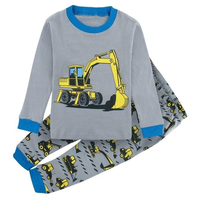 Kids Boy Winter Pyjamas Children Dinosaur Pijamas Cartoon Robot Digger Airplane Boy Pajamas Child Shark Sleepwear Car Nightwear