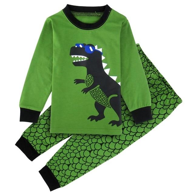 Kids Boy Winter Pyjamas Children Dinosaur Pijamas Cartoon Robot Digger Airplane Boy Pajamas Child Shark Sleepwear Car Nightwear