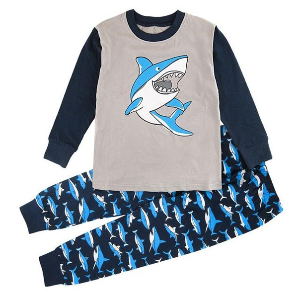 Kids Boy Winter Pyjamas Children Dinosaur Pijamas Cartoon Robot Digger Airplane Boy Pajamas Child Shark Sleepwear Car Nightwear