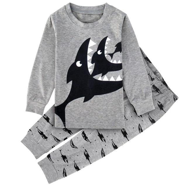 Kids Boy Winter Pyjamas Children Dinosaur Pijamas Cartoon Robot Digger Airplane Boy Pajamas Child Shark Sleepwear Car Nightwear