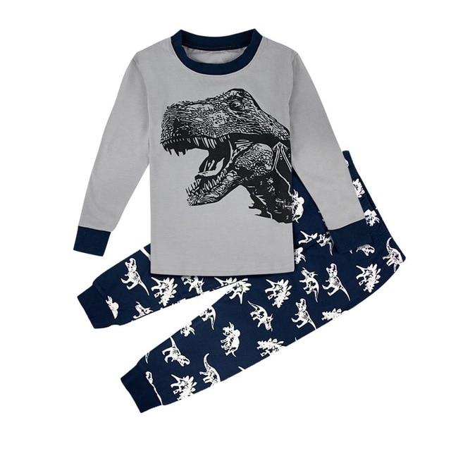 Kids Boy Winter Pyjamas Children Dinosaur Pijamas Cartoon Robot Digger Airplane Boy Pajamas Child Shark Sleepwear Car Nightwear
