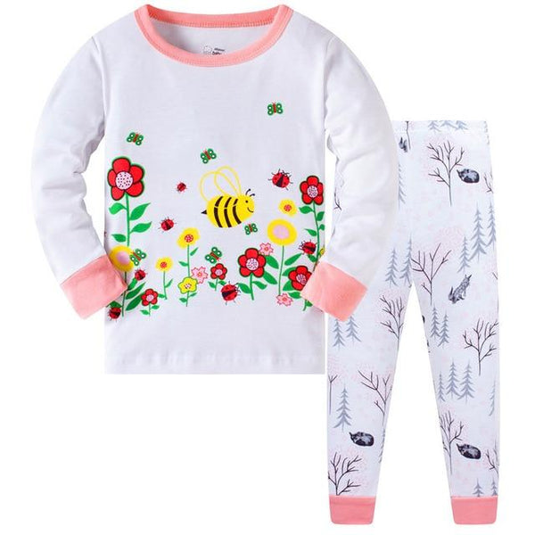 Children Casual Pajamas Clothing Set Boys & Girls Cartoon Sleepwear Suit Sets Kids Long-sleeved+Pant 2-Piece Cotton Pajamas Sets