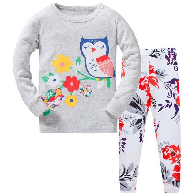Children Casual Pajamas Clothing Set Boys & Girls Cartoon Sleepwear Suit Sets Kids Long-sleeved+Pant 2-Piece Cotton Pajamas Sets