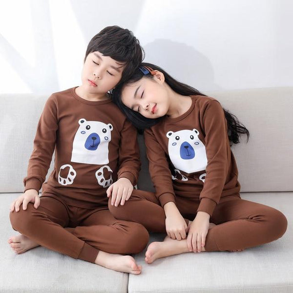 Winter Kids Pajamas Sleepwear Big Boys Girls Pajamas Sets 100-150cm Kids Clothes Nightwear Homewear Toddler Clothes Garcon Suits