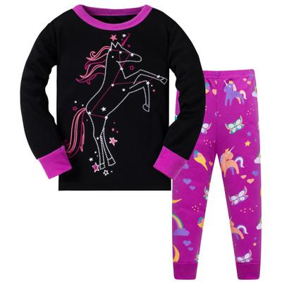 2019 Children Cartoon Pajamas Clothing Sets Girls Casual long-sleeved Blouse+pant two-piece Suit Set Boys Kids Sleepwear Sets