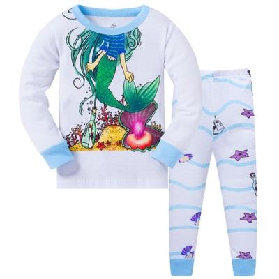 2019 Children Cartoon Pajamas Clothing Sets Girls Casual long-sleeved Blouse+pant two-piece Suit Set Boys Kids Sleepwear Sets