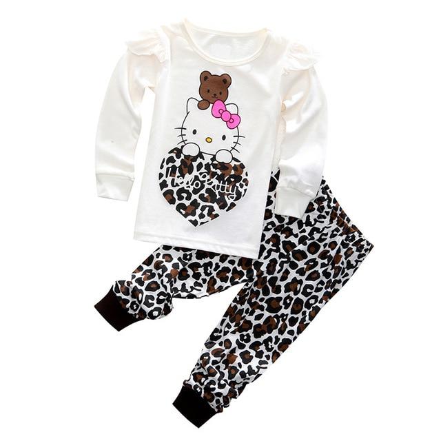 New Kids Toddler Baby Girls anna elsa tigger Mickey Minnie Mouse Sleepwear Pj's Cartoon Long Sleeve Top+Pant 2pcs Pajamas Sets