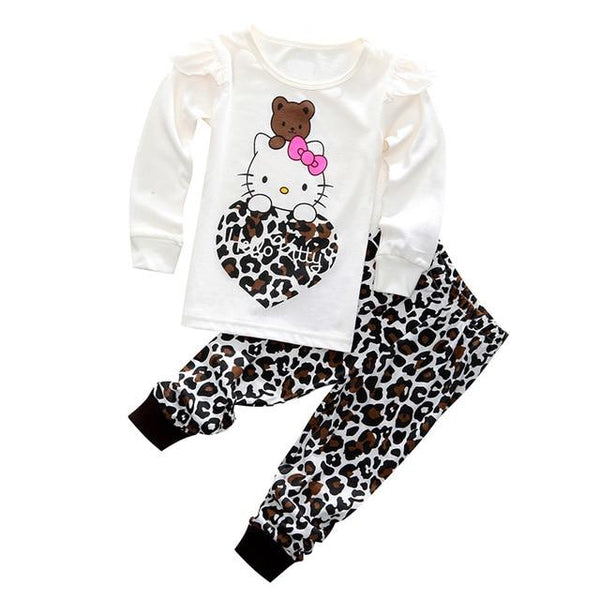New Kids Toddler Baby Girls anna elsa tigger Mickey Minnie Mouse Sleepwear Pj's Cartoon Long Sleeve Top+Pant 2pcs Pajamas Sets