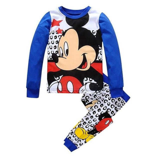 New Kids Toddler Baby Girls anna elsa tigger Mickey Minnie Mouse Sleepwear Pj's Cartoon Long Sleeve Top+Pant 2pcs Pajamas Sets