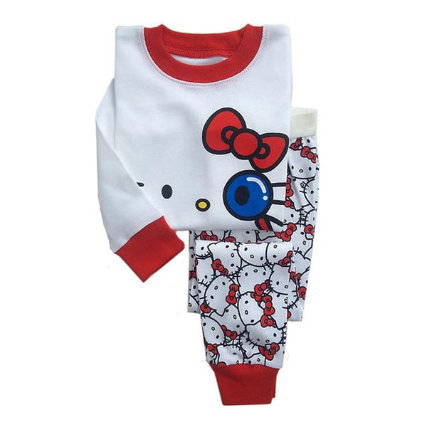 New Kids Toddler Baby Girls anna elsa tigger Mickey Minnie Mouse Sleepwear Pj's Cartoon Long Sleeve Top+Pant 2pcs Pajamas Sets