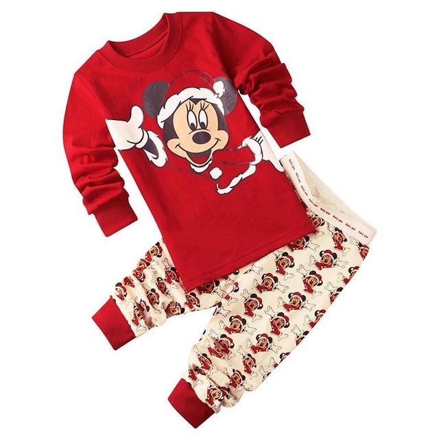 New Kids Toddler Baby Girls anna elsa tigger Mickey Minnie Mouse Sleepwear Pj's Cartoon Long Sleeve Top+Pant 2pcs Pajamas Sets
