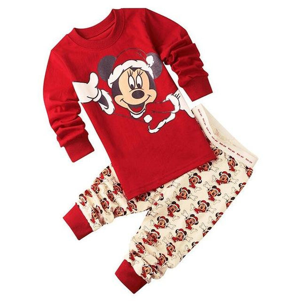 New Kids Toddler Baby Girls anna elsa tigger Mickey Minnie Mouse Sleepwear Pj's Cartoon Long Sleeve Top+Pant 2pcs Pajamas Sets